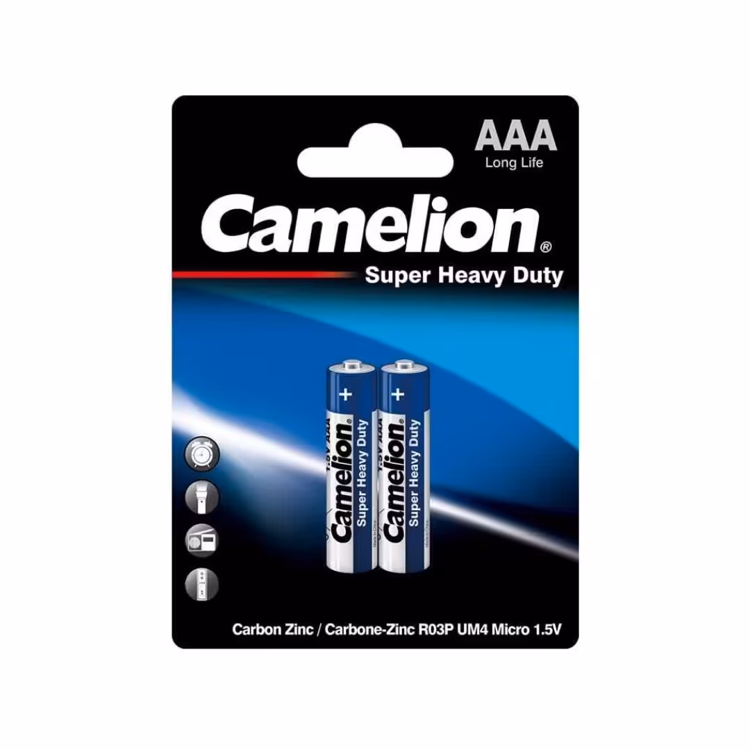 باتری نیم قلمی کملیون معمولی Super Heavy Duty بسته 2 تایی کارتی (عمده و خرده)