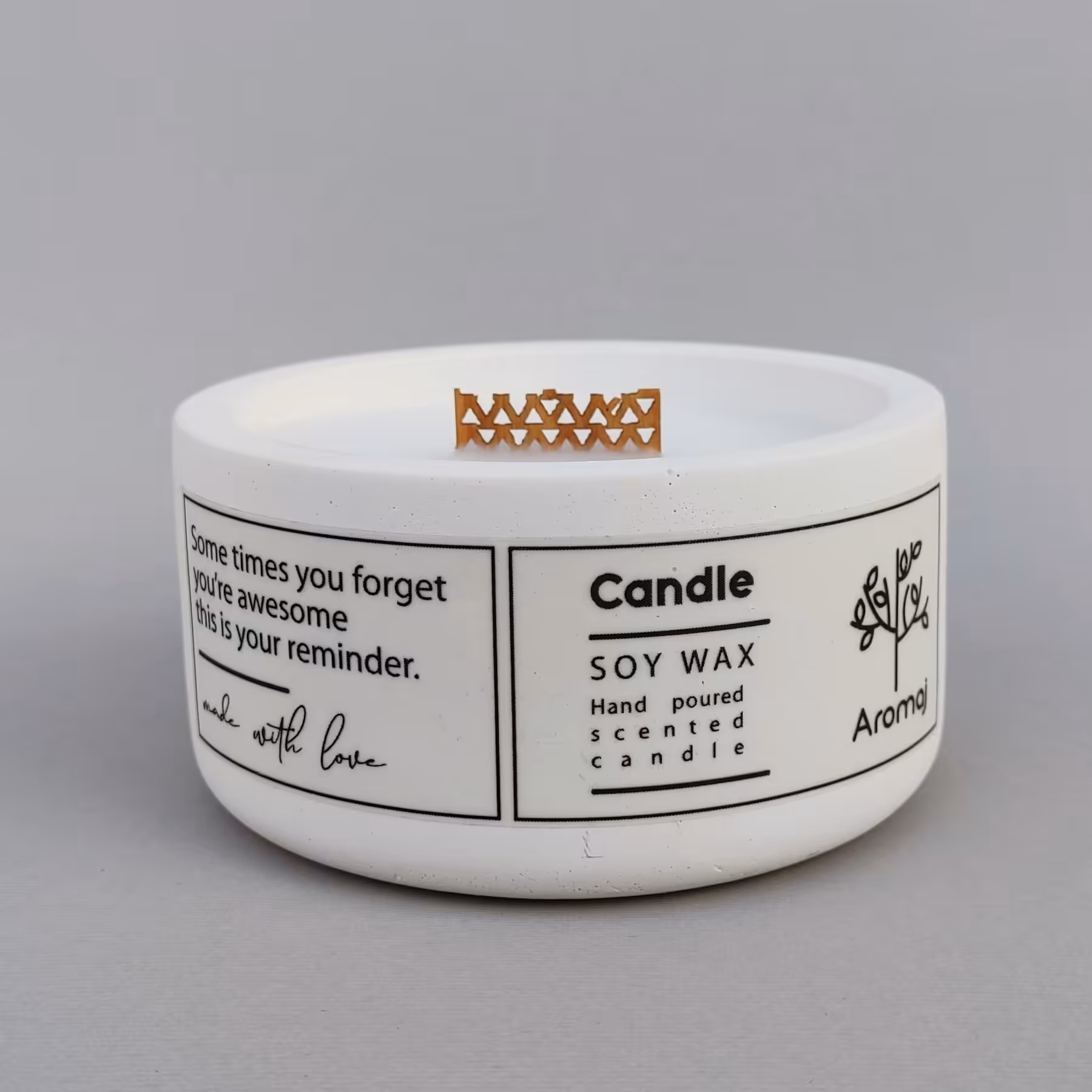 شمع بتنی گرد با فیتیله شومینه ای