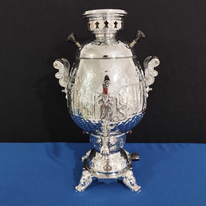 سماور 6 لیتر گل سرخ مدل مریم قلم کاری ارسال رایگان