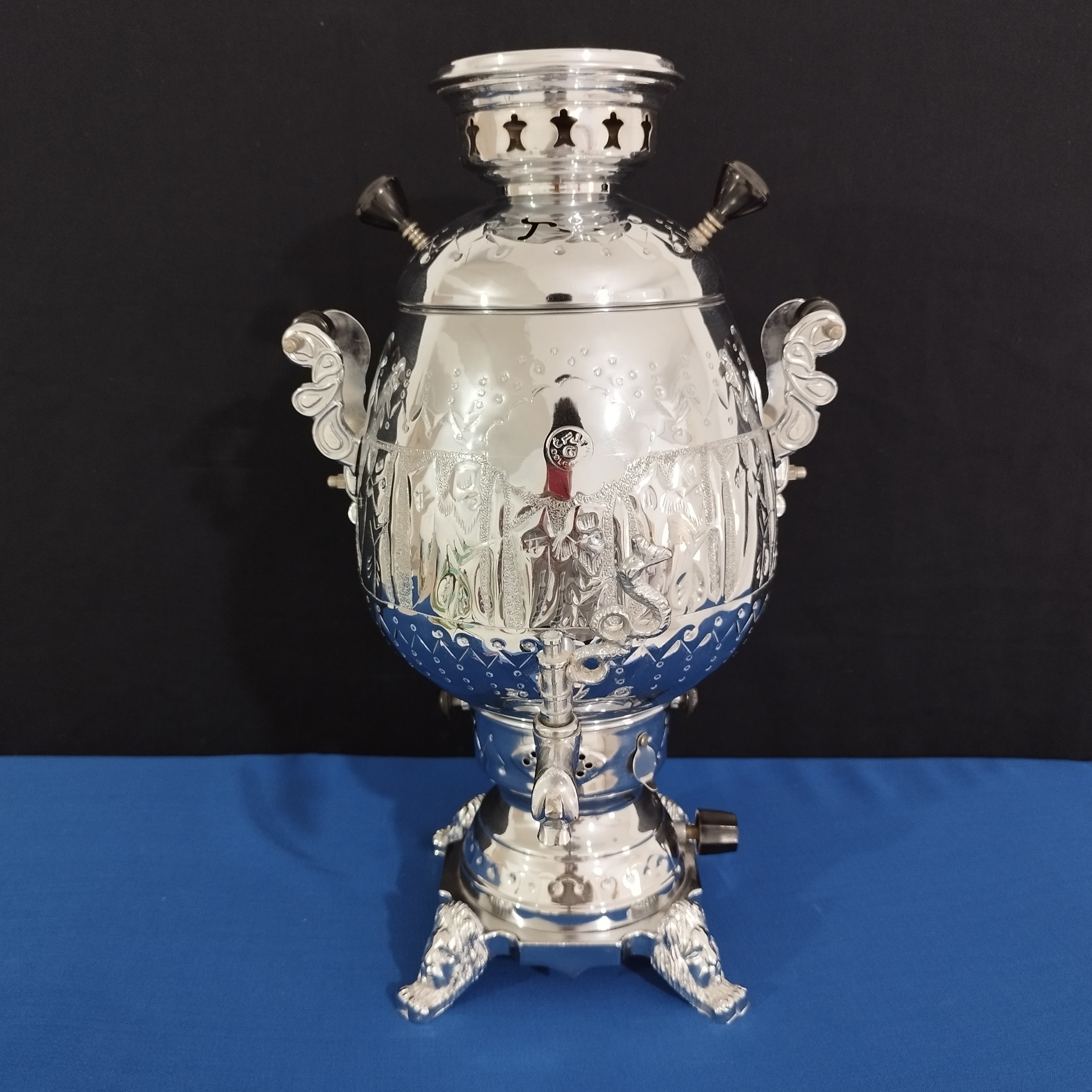 سماور 6 لیتر گل سرخ مدل مریم قلم کاری ارسال رایگان