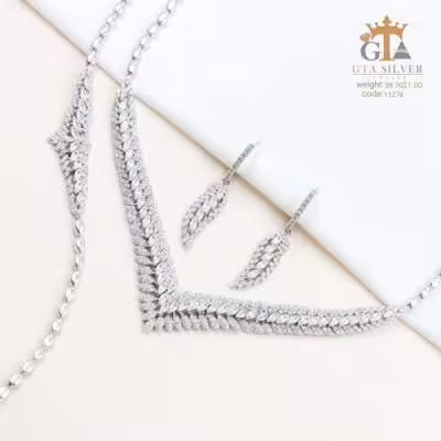 سرویس نقره طرح عروس مگین مارکیز درخشان سوییسی عیار 925 کد 11279