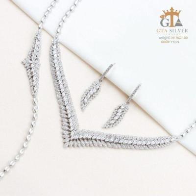 سرویس نقره طرح عروس مگین مارکیز درخشان سوییسی عیار 925 کد 11279