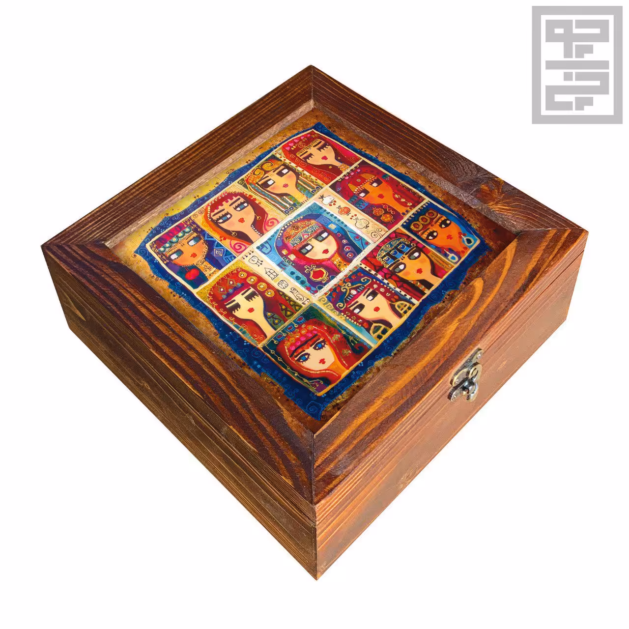 جعبه چوبی چای و دمنوش طرح D9
