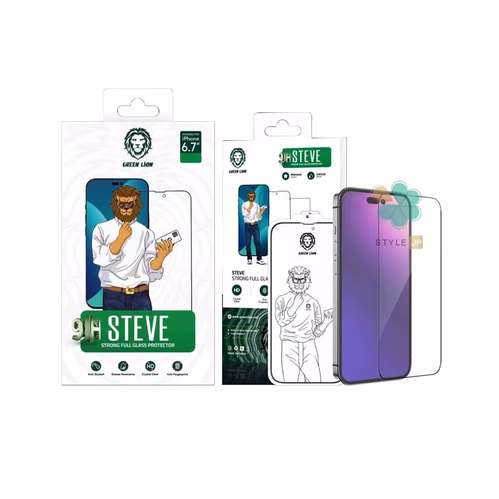 گلس برند Green Lion گوشی آیفون iPhone 14 مدل 9H STEVE