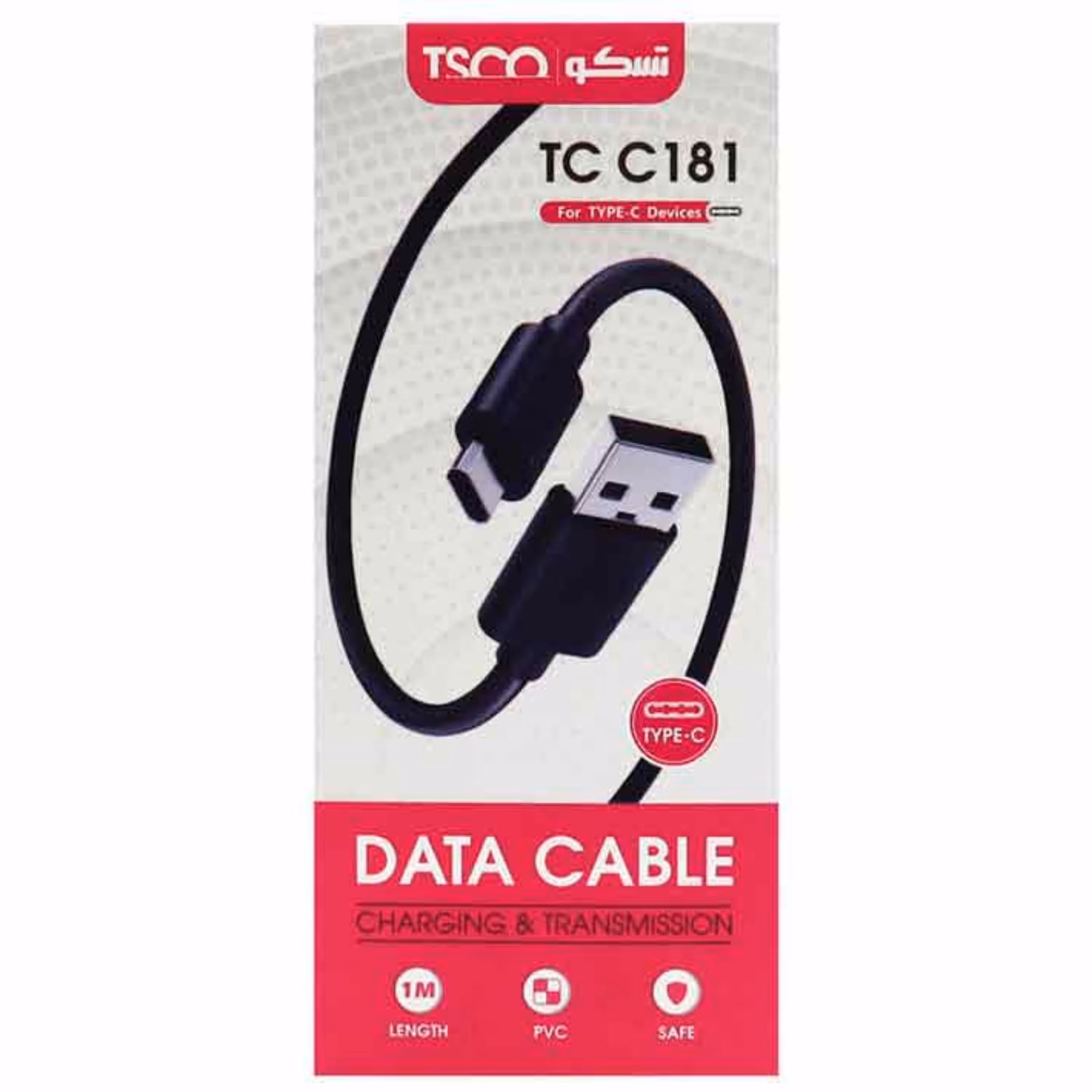 کابل شارژ Type-C تسکو مدل TCC181 یک متری با گارانتی 6 ماهه