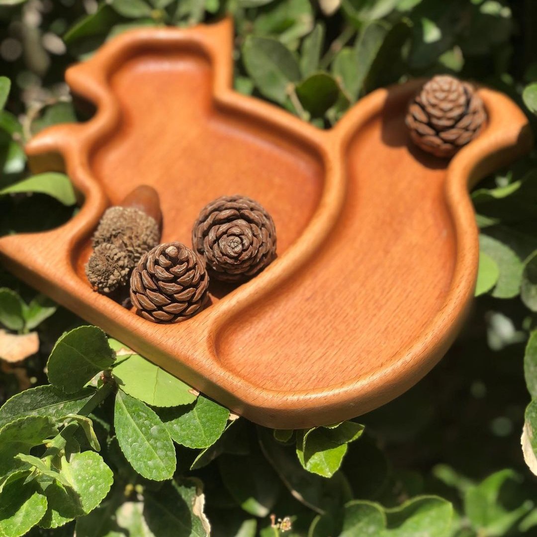 ظرف سرو کودک چوبی مدل سنجاب