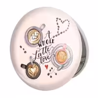 آینه جیبی خندالو طرح کافی شاپ قهوه مدل تاشو کد 27537