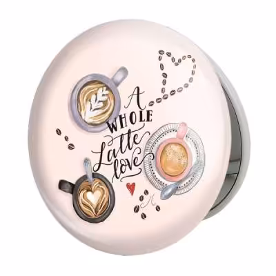 آینه جیبی خندالو طرح کافی شاپ قهوه مدل تاشو کد 27537