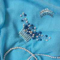 شانه شینیون مروارید سفید و سرمه ای