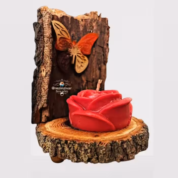  شمع گل رز دکوری