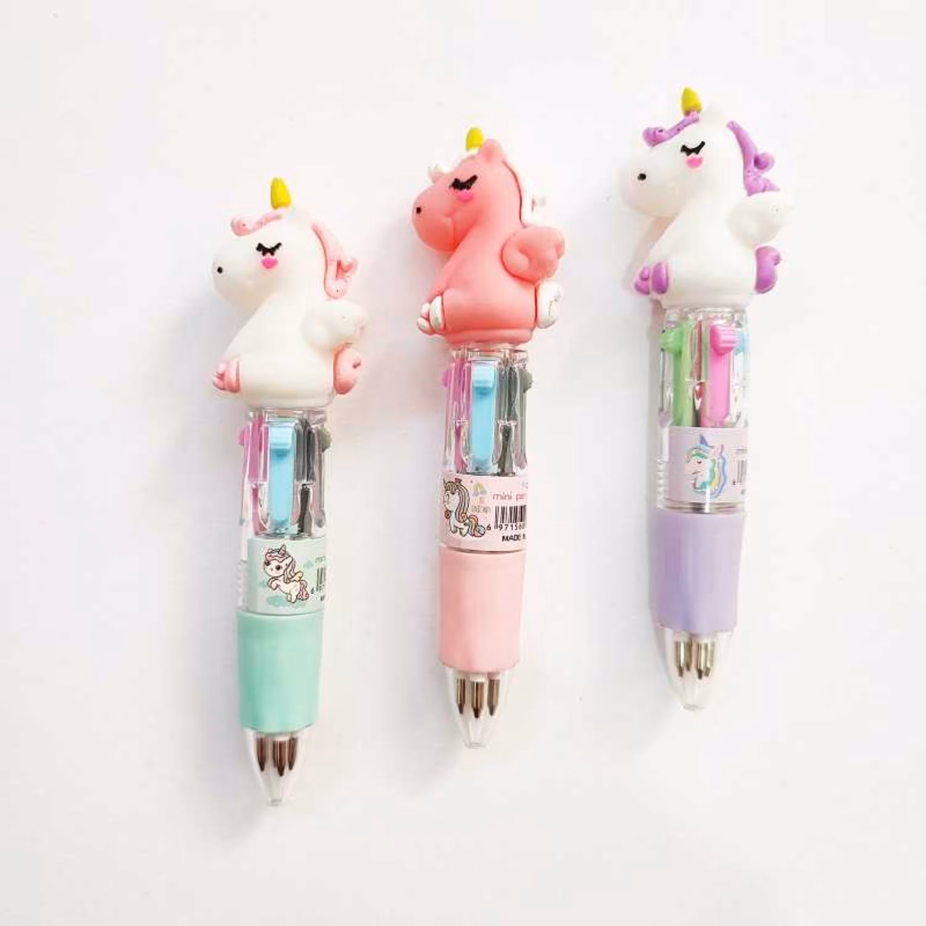 خودکار 4 رنگ فشاری کوتاه فانتزی طرح یونیکورن