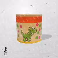 طبلک پلیمری باربد زمینه کرم یا سفید (اژدهای خندان)