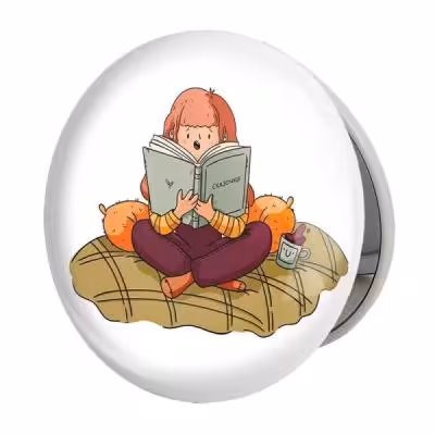 آینه جیبی خندالو طرح دختر مدل تاشو کد 5560