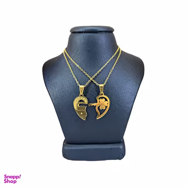 گردنبند مدل قلب و کلید کد 269963 مجموعه دو عددی
