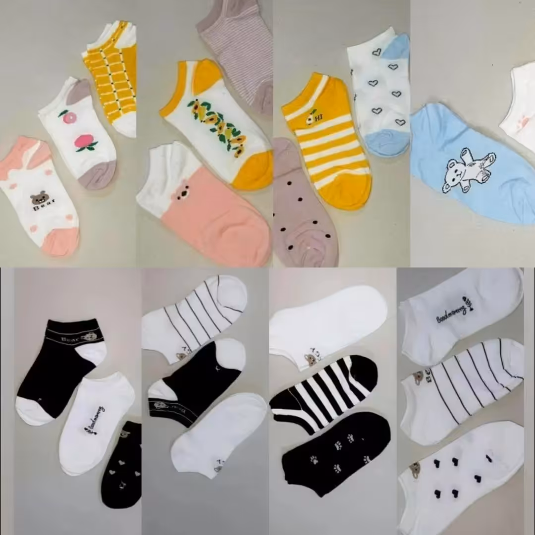 جوراب مچی پک 3تایی میکس رنگی رندوم