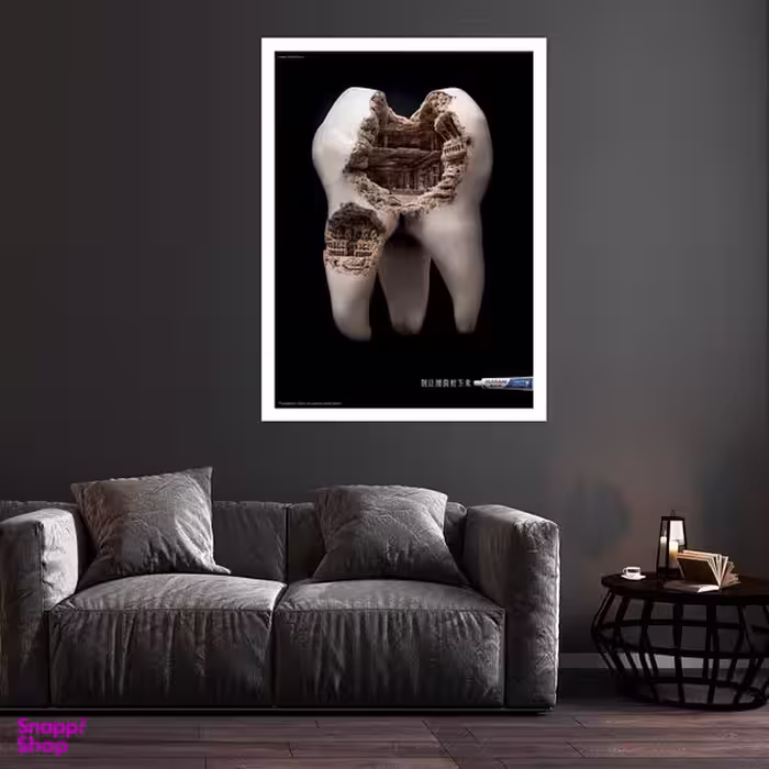 تابلو بکلیت طرح پوسیدگی دندان مدل قاب شاسی W-S9334