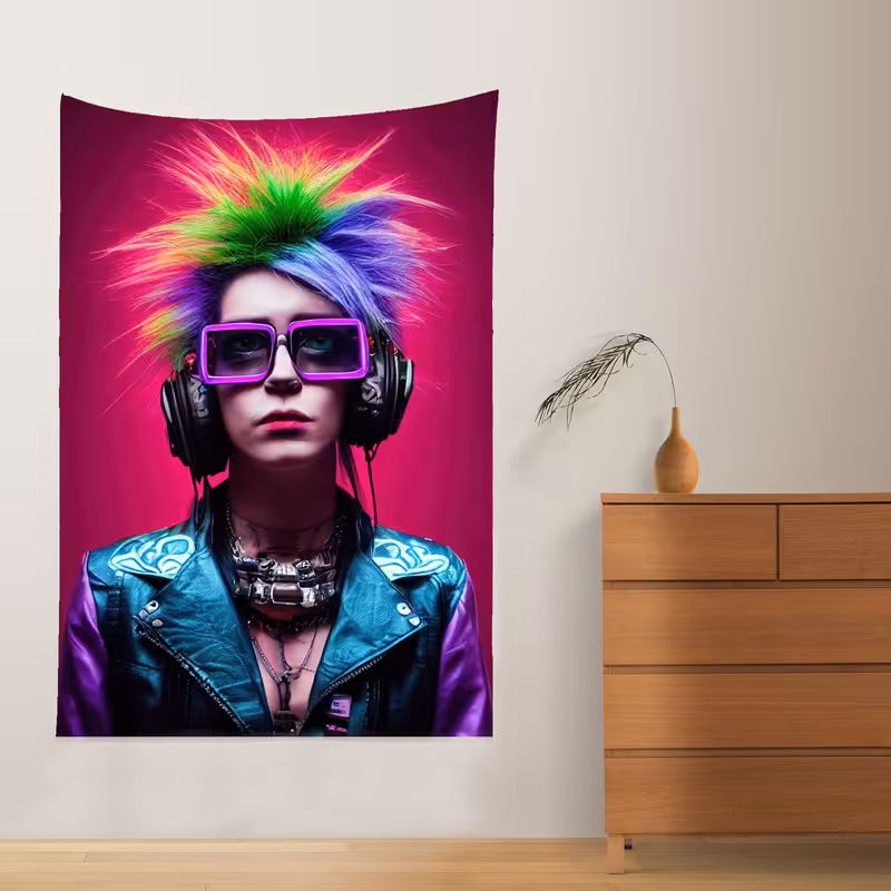 پوستر پارچه ای فیانی طرح تپستری بلک لایت FACE کد F39