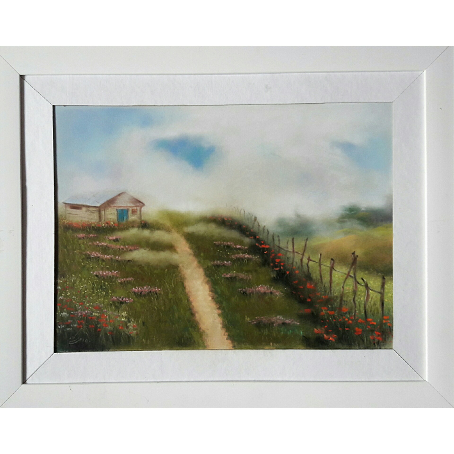 تابلوی نقاشی خانه ای درمه با پاستل گچی سایز 37در 59