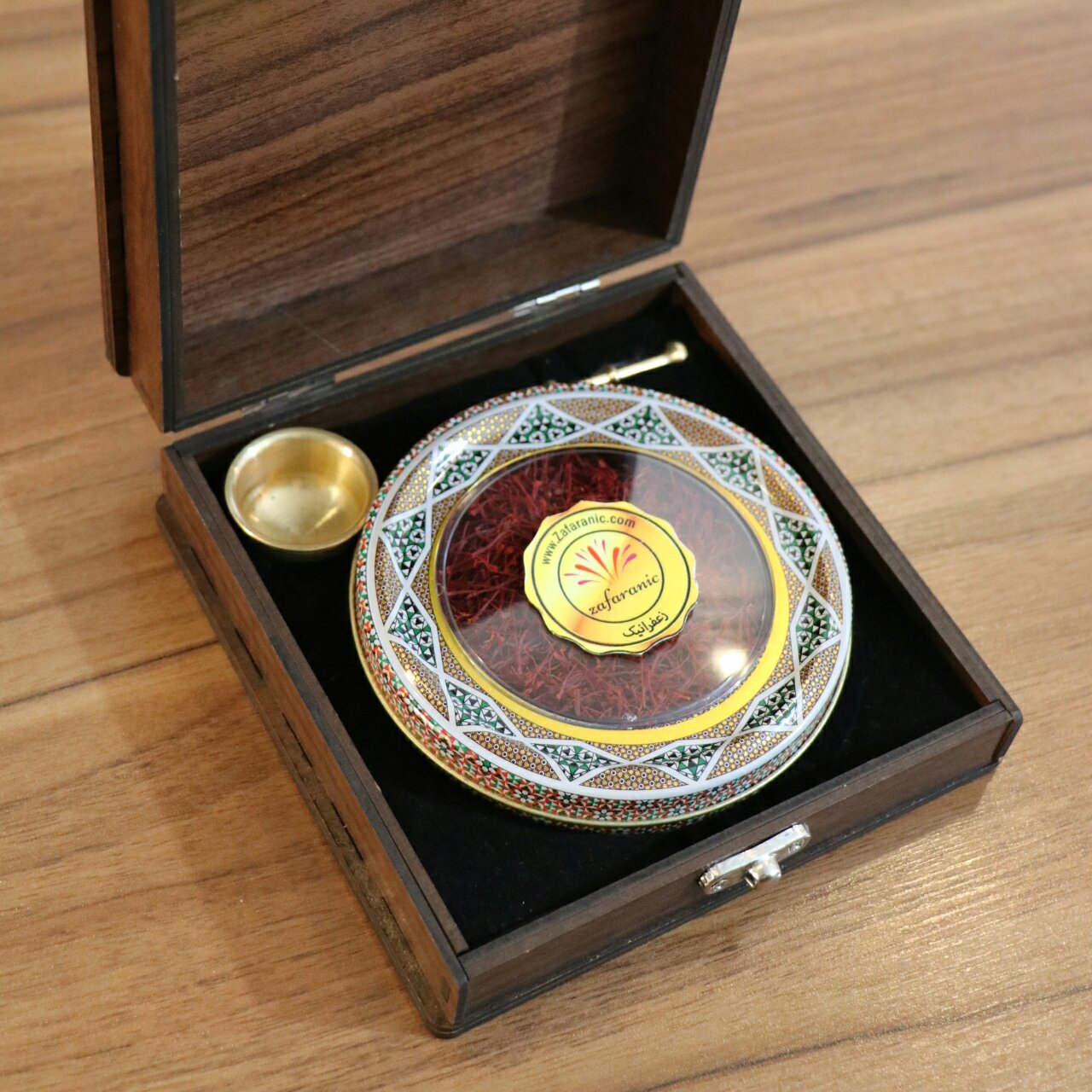 جعبه کادویی چوبی زعفران (1مثقال)