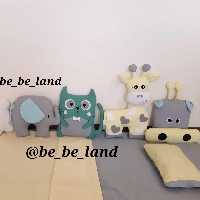 کوسن پارچه ای حیوانات 4 طرح زرافه فیل گاو و گربه سایز حدود 40 تا 50 سانت  