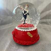 گوی موزیکال برفی عاشقانه عروس داماد کوکی بزرگ