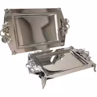 سینی دو تیکه استیل نگیر نگار مدل N300