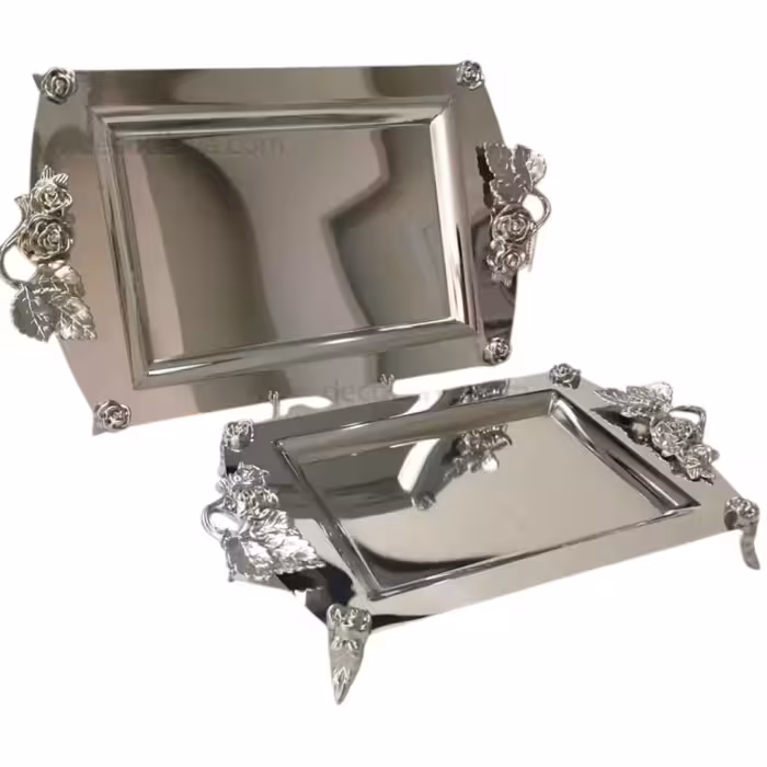 سینی دو تیکه استیل نگیر نگار مدل N300