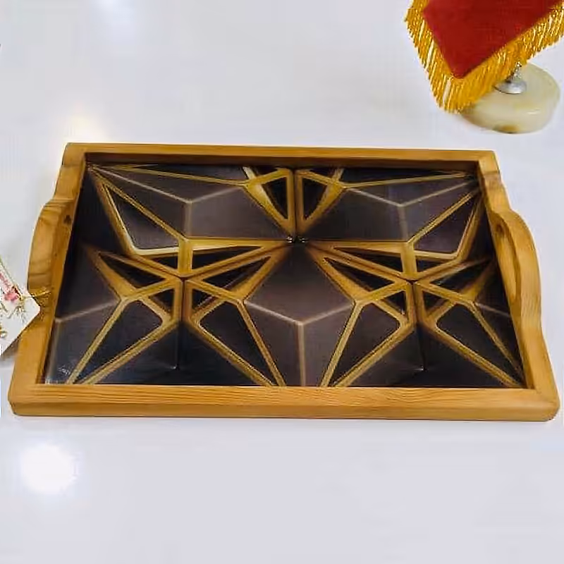 سینی چوبی زینو  Y (سایز متوسط) با گارانتی 1 ساله