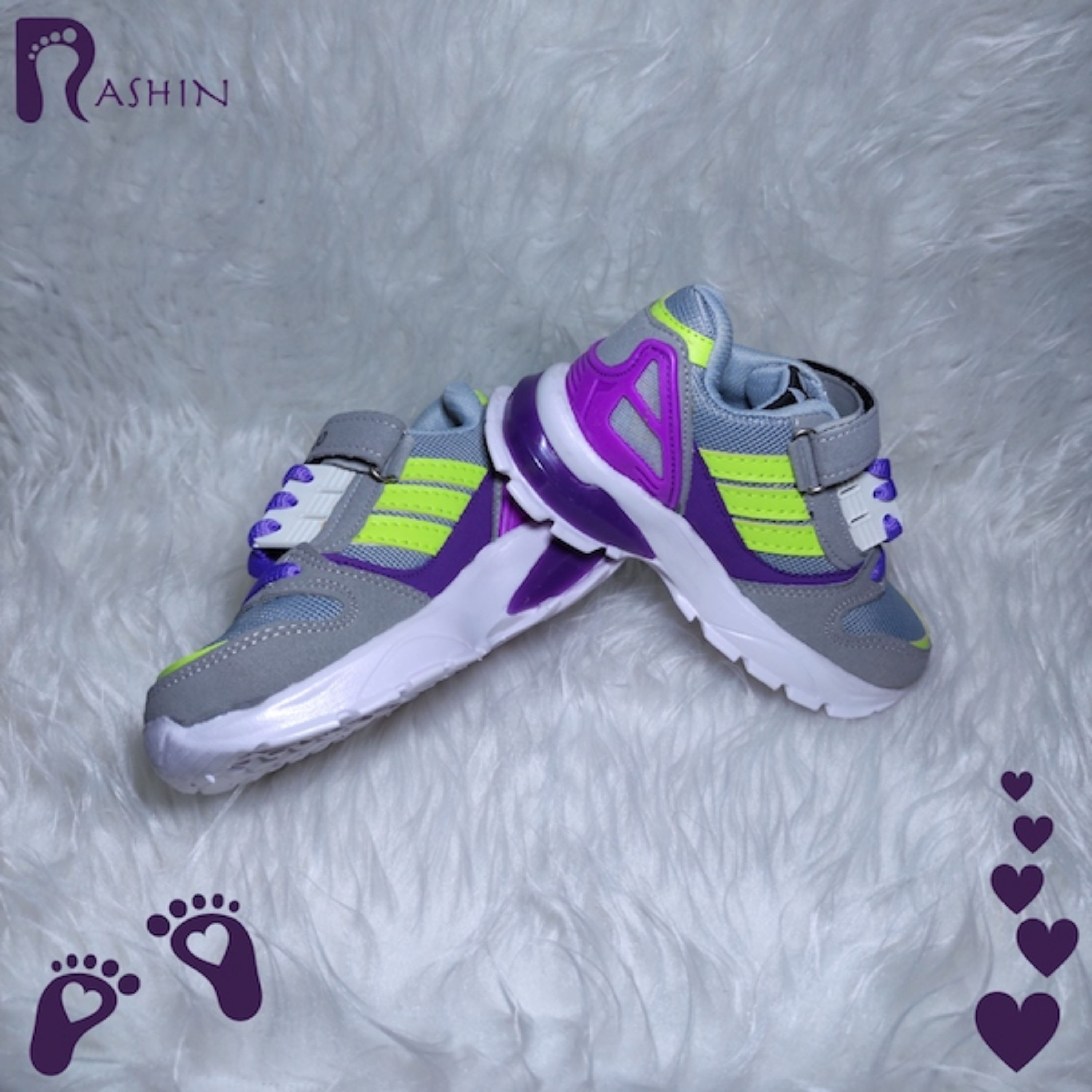 کتونی بچگانه مدل ZX سایز 27 تا 30 در سه رنگ بنفش سبز و آبی