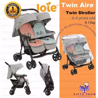 کالسکه دوقلو جویی کنار هم  مدل ایر تواین سبک وزن و کابین سایز مسافرتی  joie AIRE TWIN   necrar & mineral