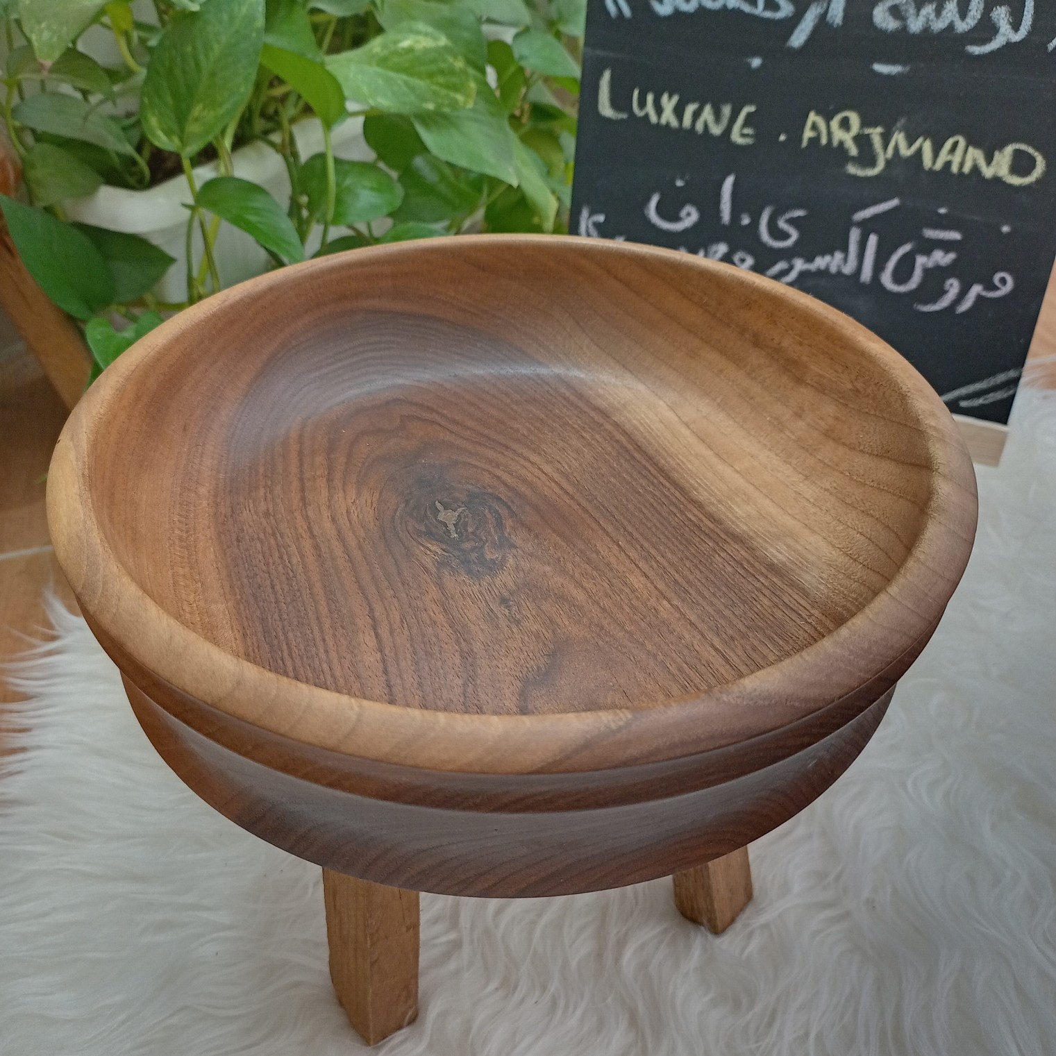 کاسه چوبی چوب گردو قطر 25