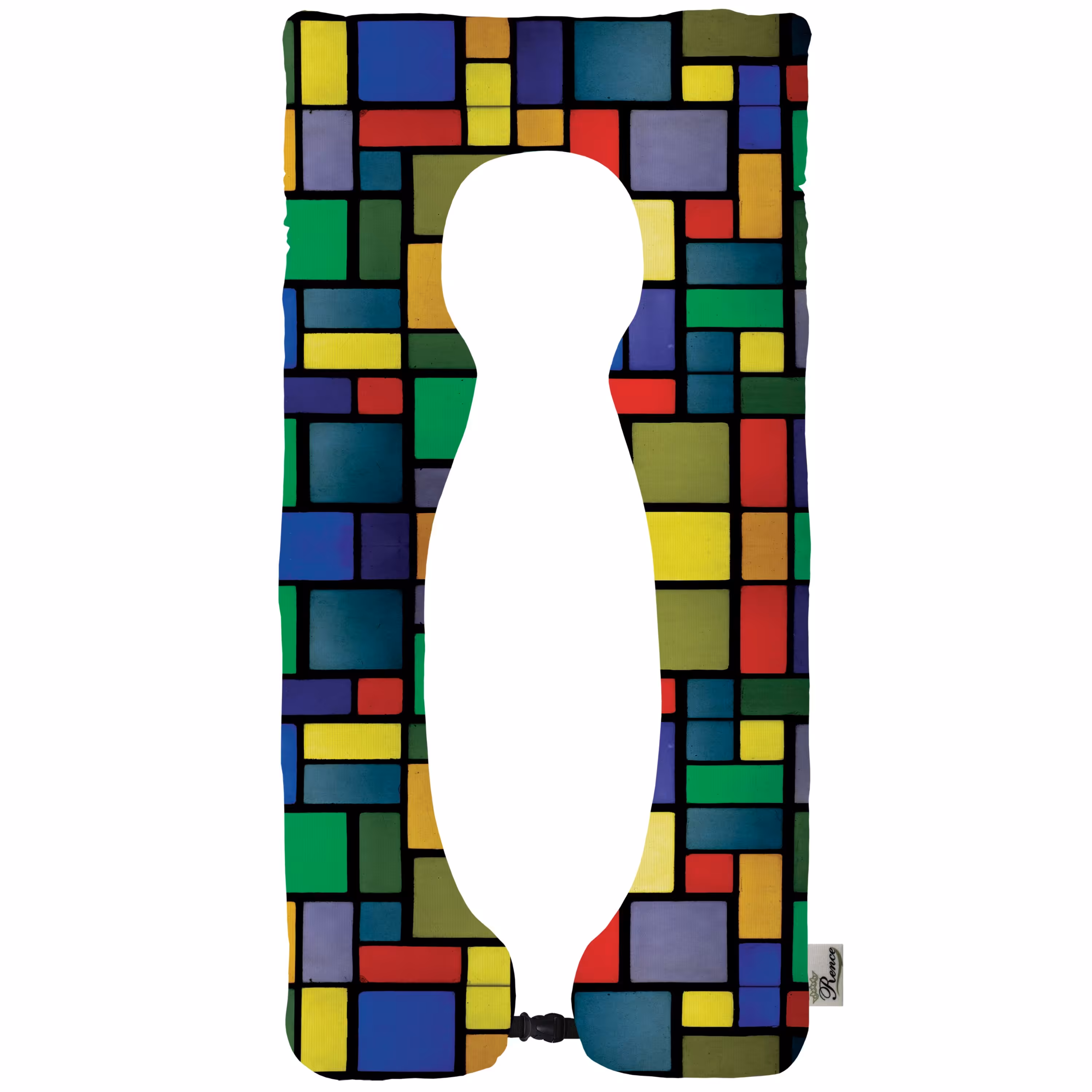 بالش بارداری یو شکل دو رو چاپ طرح مربع رنگی مدل P5-148 سایز 150x70