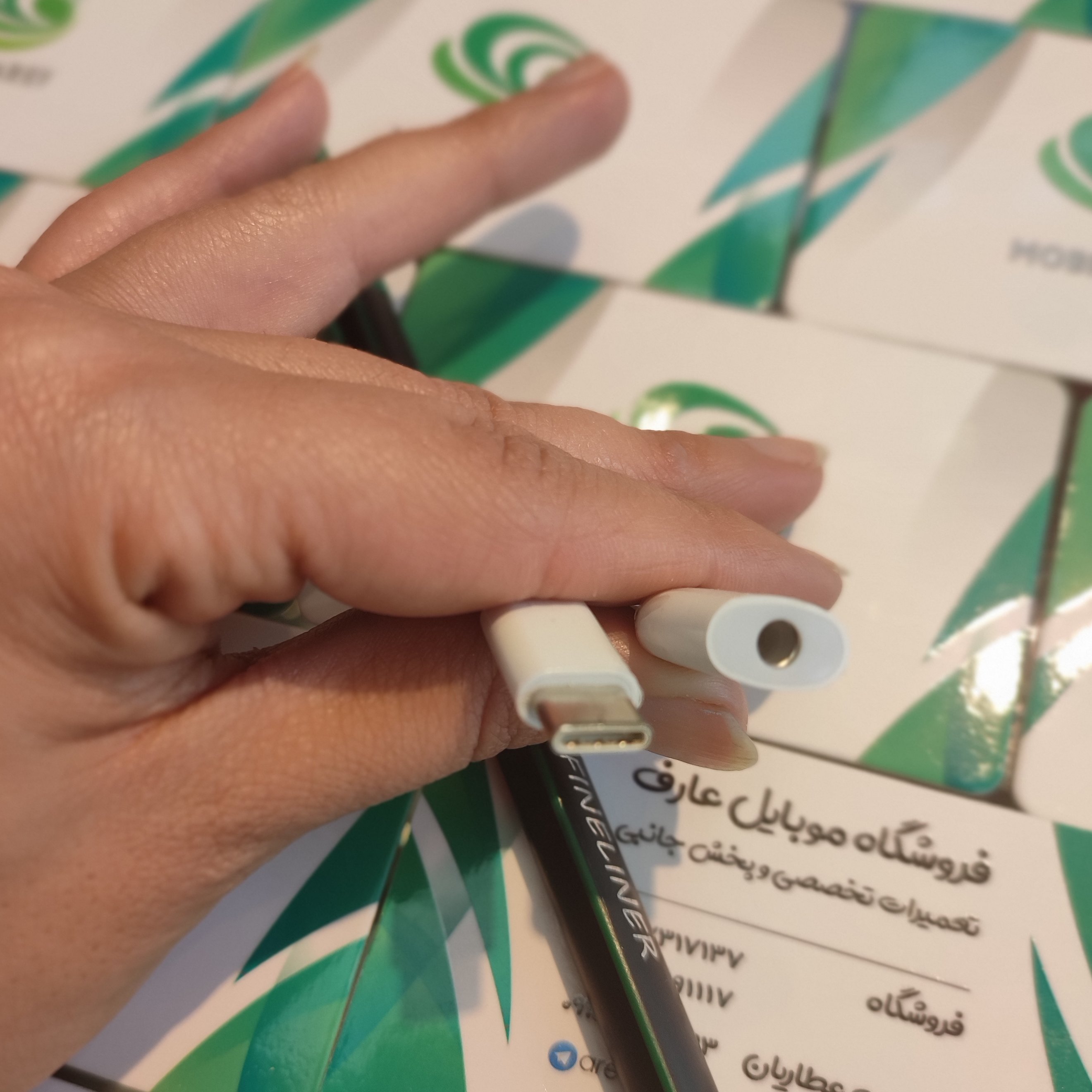 کابل تبدیل تایپ سی به auxجک 3.5میلی آمپر دریافت اعلان های تماس و پیامک ها