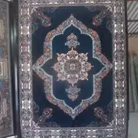 فرش کارینا سورمه ای12متری 500شانه 7رنگ نخ بی سی اف رنگ ثابت کیفیت عالی بدون پرزدهی 
