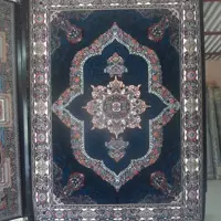 فرش کارینا سورمه ای12متری 500شانه 7رنگ نخ بی سی اف رنگ ثابت کیفیت عالی بدون پرزدهی 