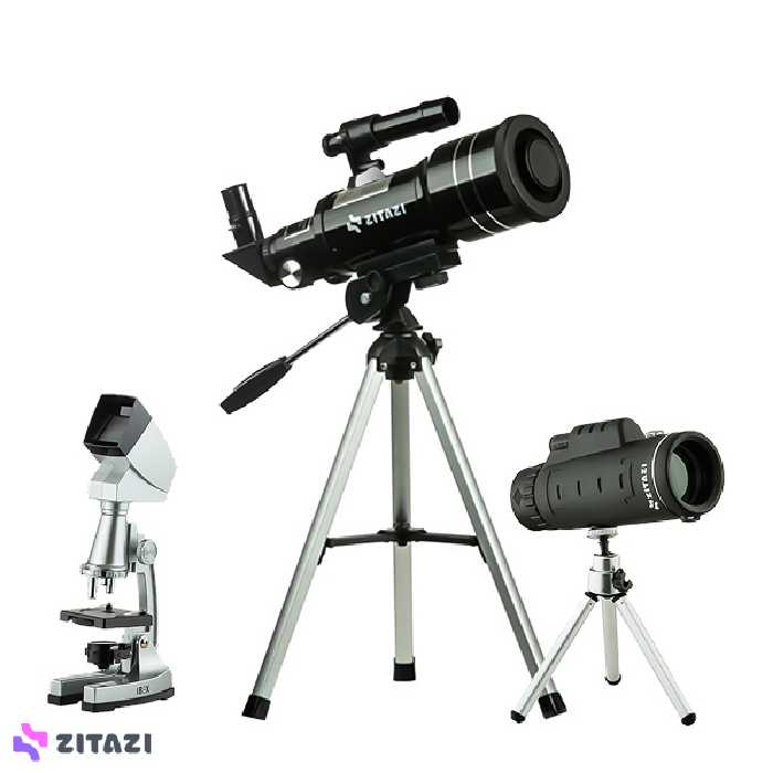 باندل برای آموزش علم به کودکان: تلسکوپ، میکروسکوپ و دوربین تک چشمی