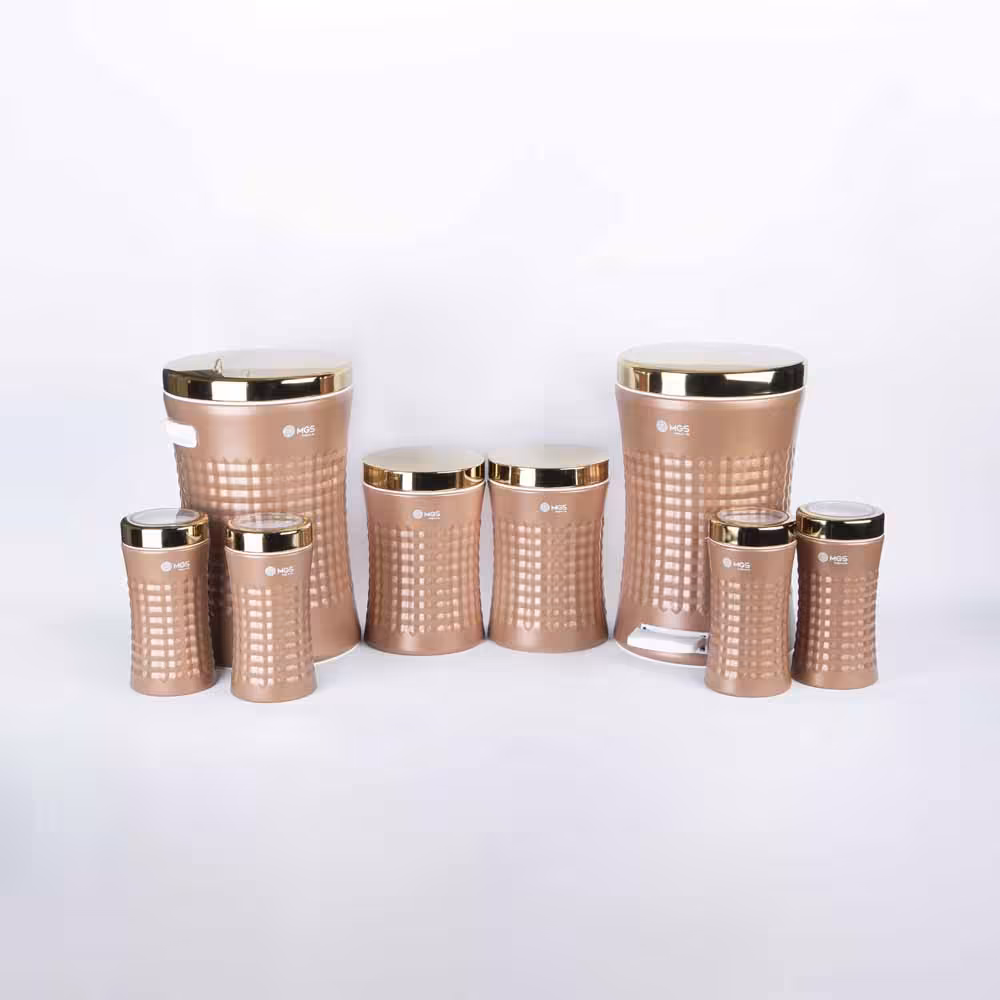 سرویس آشپزخانه 8 پارچه کریستالی رز گلد درب طلا