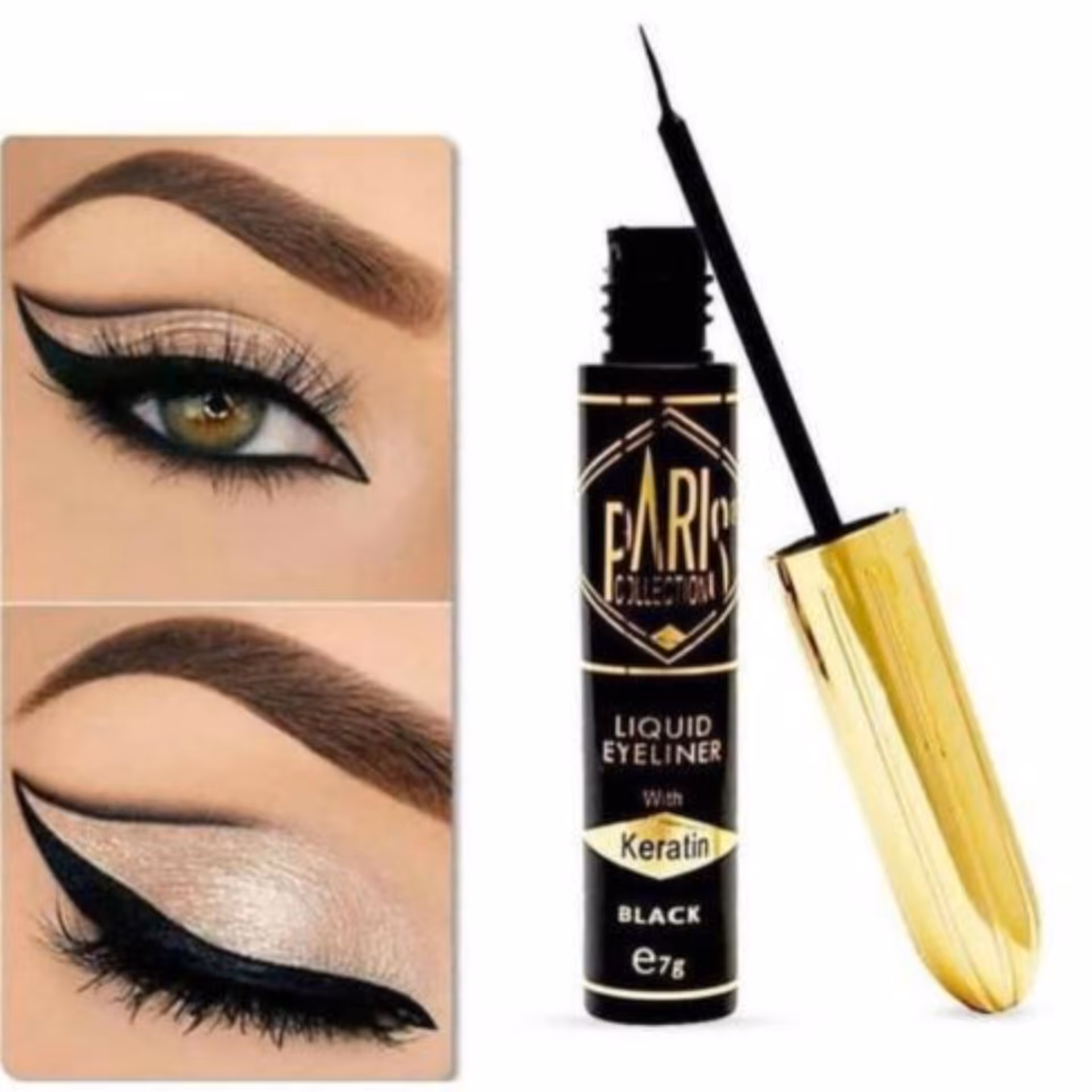 خط چشم مویی مشکی  برند پاریس اصل  حاوی کراتین و ویتامین E 