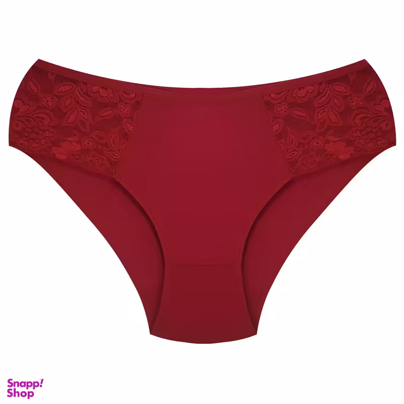 شورت زنانه هانا مدل بغل گیپور کد 4990 رنگ زرشکی