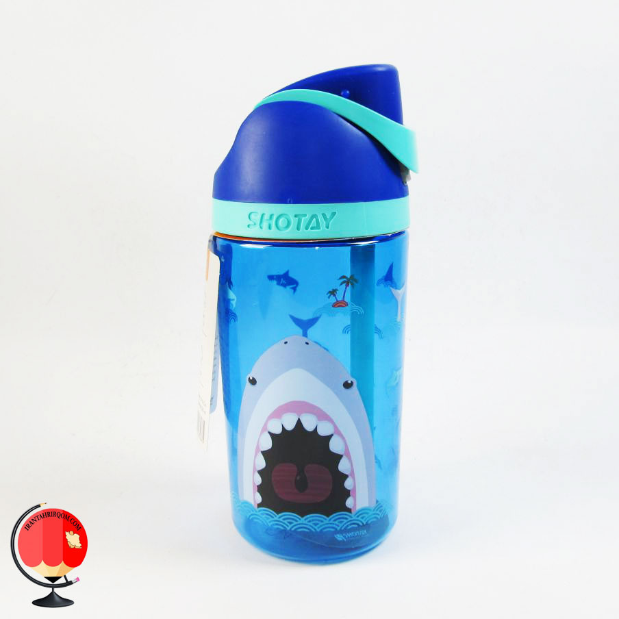 قمقمه پسرانه نی دار طرح کوسه شوتای