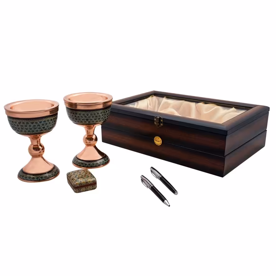 باکس هدیه تبلیغاتی سازمانی و مدیریتی صنایع دستی خاتم کاری 