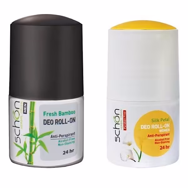 رول ضد تعریق مردانه شون مدل فرش بامبو حجم 50 میلی لیتر به همراه رول ضد تعریق زنانه مدل سیلک پتال 