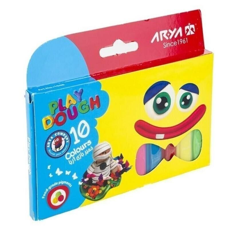 خمیربازی 10 رنگ آریا مقوایی کد 1048