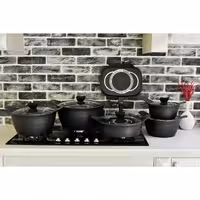 سرویس قابلمه 12 پارچه گرانیتی  مشکی  کروپ ست 