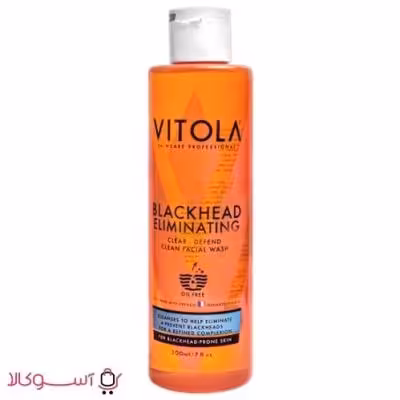 ژل شستشو صورت ویتولا ضد جوش سر سیاه مدل blackhead حجم 200 میل