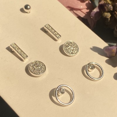 پک گوشواره دخترانه جدید پک گوشواره میخی مناسب هدیه