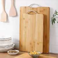 تخته گوشت بامبو وارداتی دارای دسته استیل برای آویز کردن و خشک شدن راحت تر ضدآب مناسب انواع گوشت مرغ سبزیجات