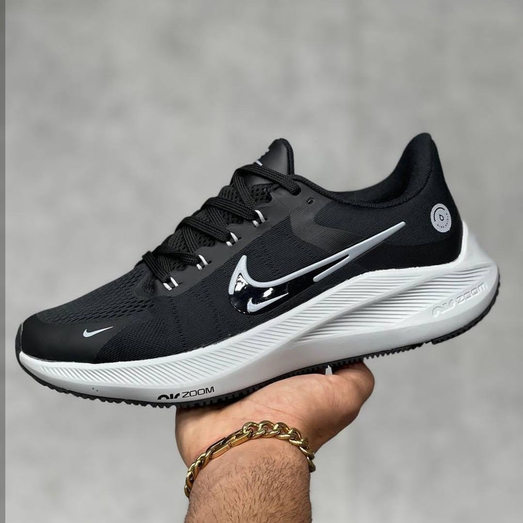 809 کتونی نایک ایر مشکی طوسی مناسب رانینگ کفش ورزشی nike air