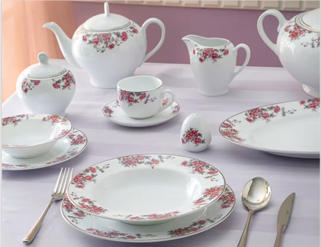 سرویس 102 پارچه چینی زرین سری ایتالیا اف مدل آران درجه یک Aran