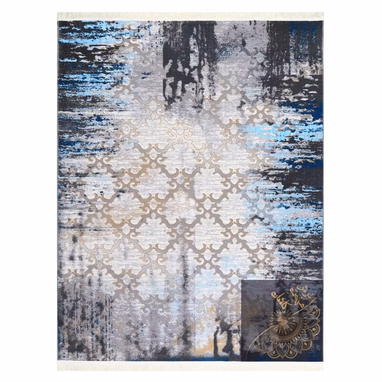 فرش ماشینی مدل آتنا  زمینه کاربنی سایز (1.5در 2.25چهارمتری) 8 رنگ وزن 10 کیلوگرم